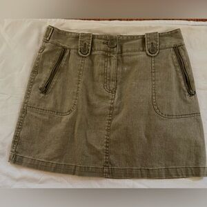 Context Khaki Mini Skirt with Zipper Details